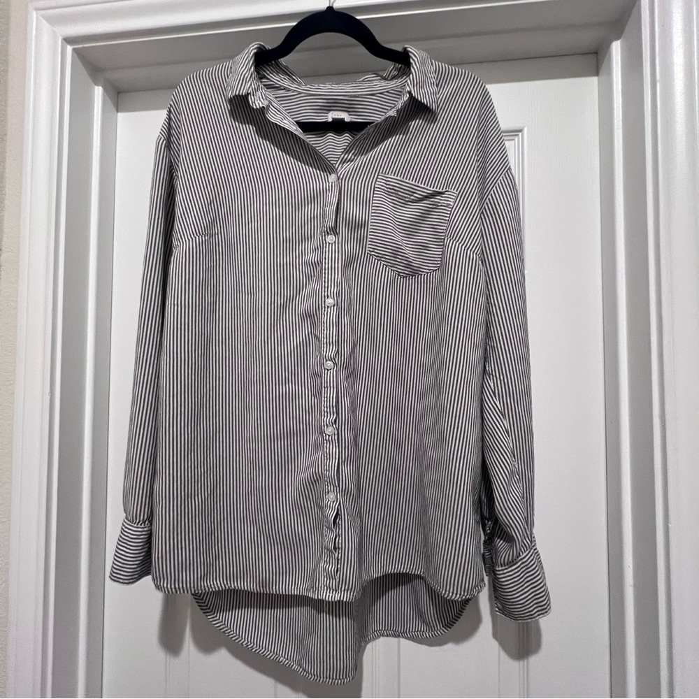 A New Day Black and White Button Down Shirt